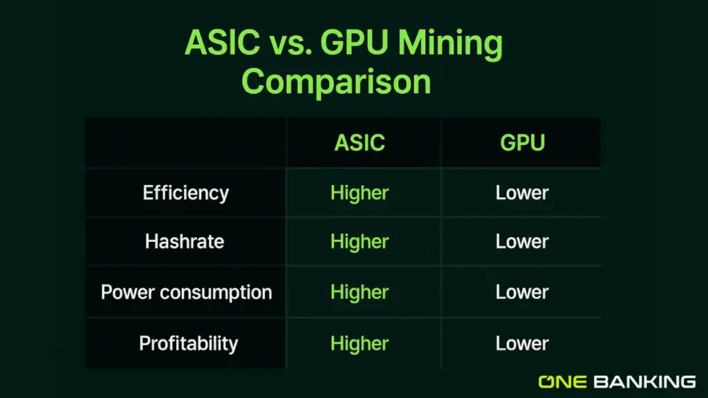 ASIC vs GPU Mining Comparison Chart