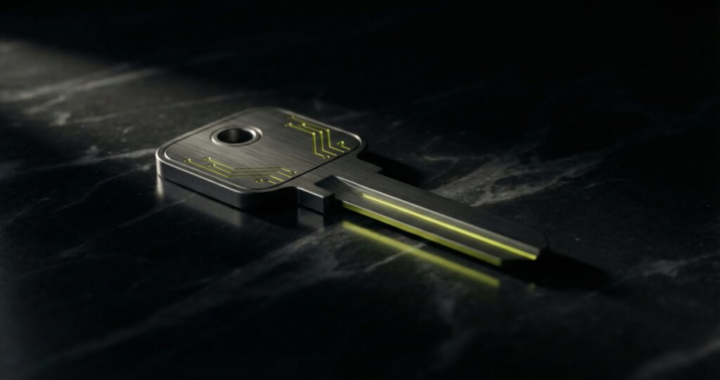 Hero Image showing futuristic key symbolizinig independence.